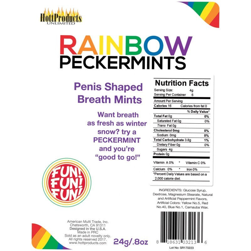 Hott Products Rainbow Peckermints Penis Shape Breath Mints Party Favors - - Sex Games, Coupons and Tricks