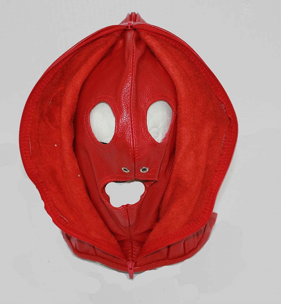 Randies Bondage Hood With Zipper Face Australian Cock Rings - - Bondage Hoods