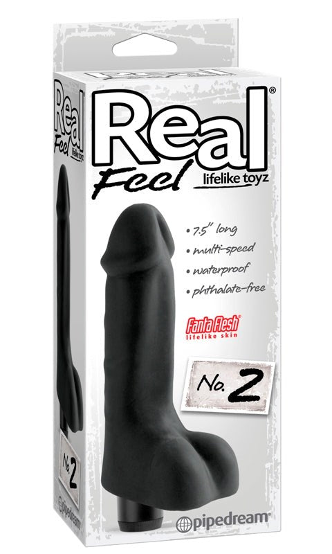 Pipedream Real Feel Lifelike Toyz Vibrating Dildo No 2 Black Fanta Flesh - - Realistic Dildos