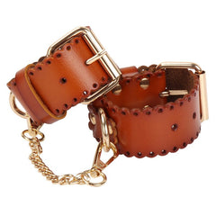 Real Leather Handcuffs - - Cuffs and Restraints