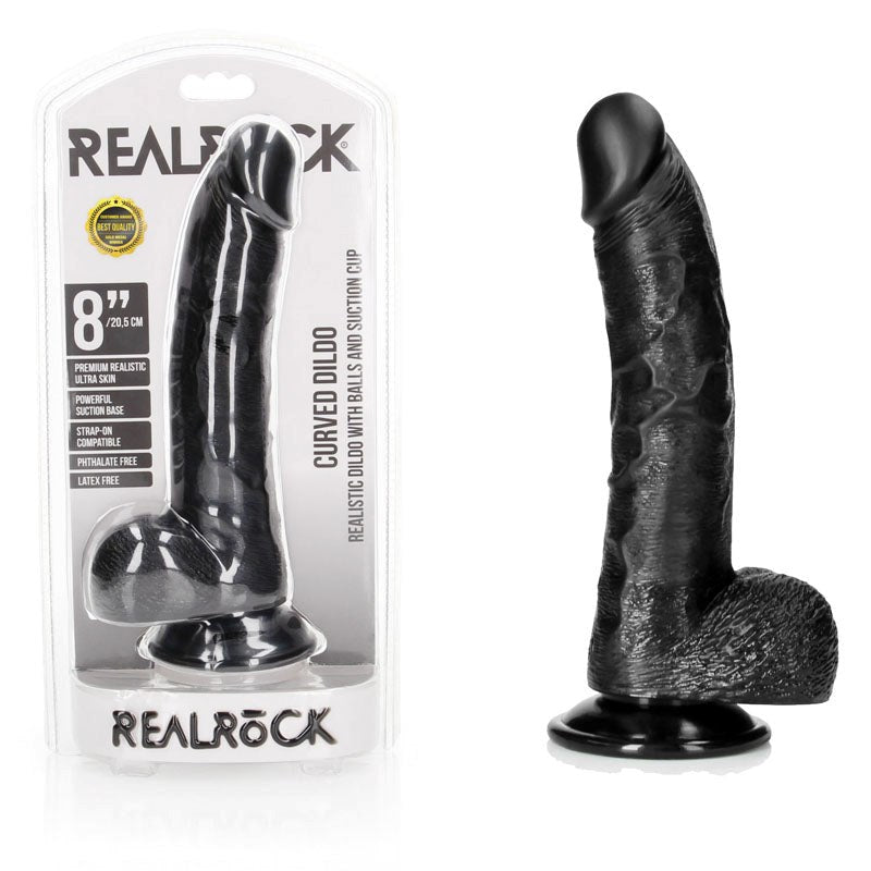 Shots Toys REALROCK Curved Pleasure Dildo Premium Body Safe Silicone Design - - Realistic Dildos