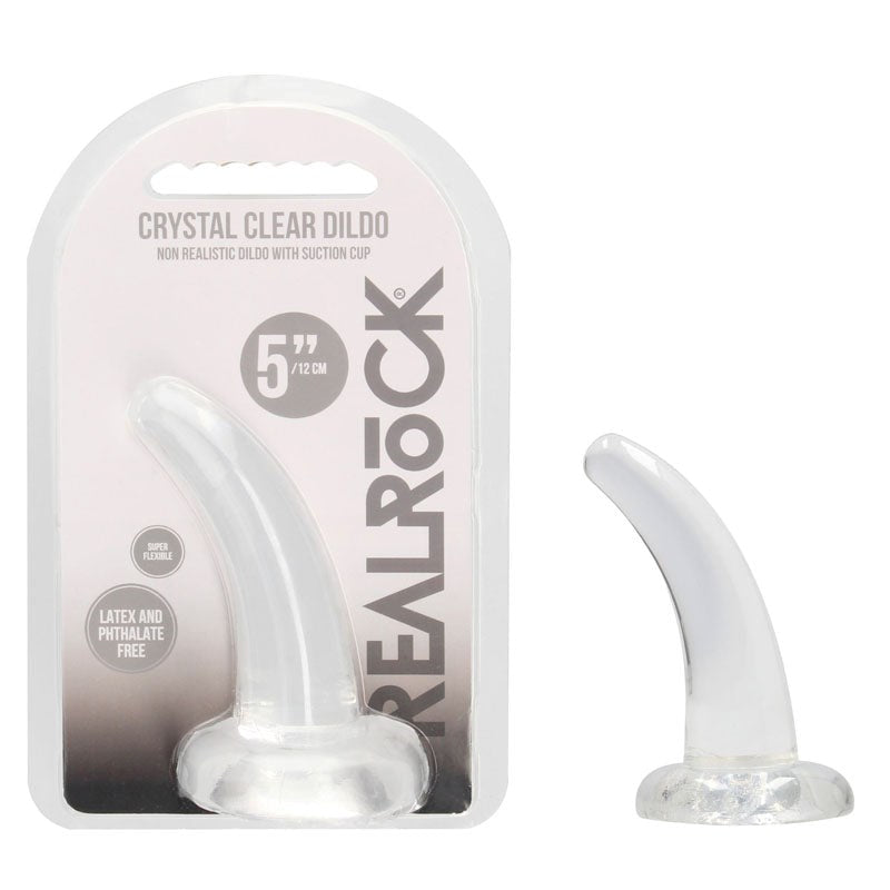 Shots Toys REALROCK Dildo With Suction 11.5 cm Crystal Clear TPE - - Non-Realistic Dildos