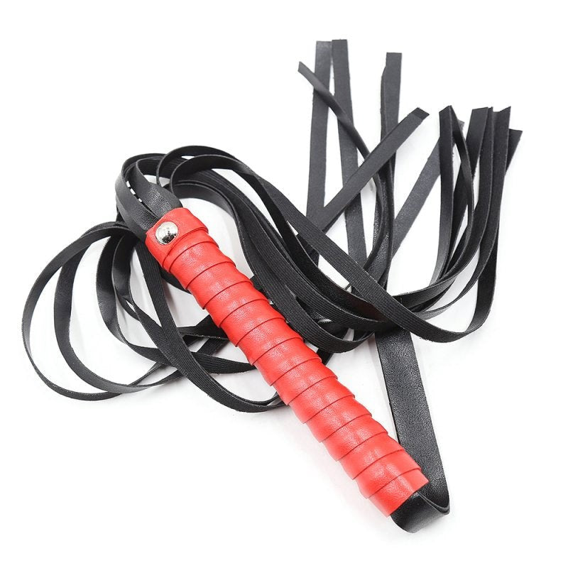 Red and Black Flogger AU Cock Toy Store - - Whips And Crops