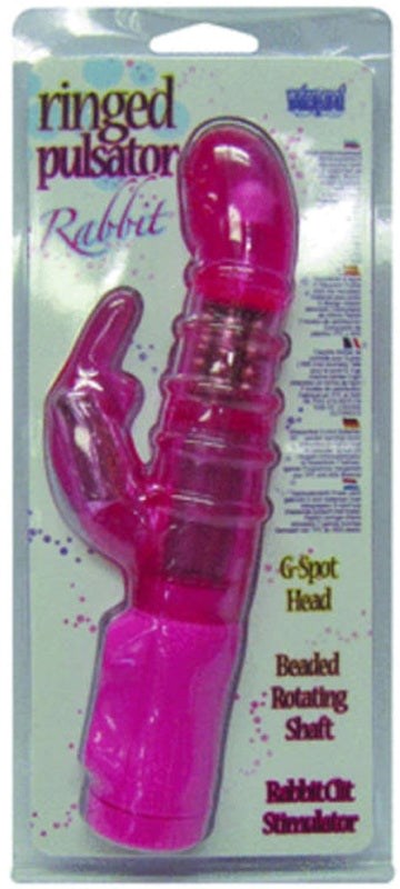 Seven Creations Ringed Pulsating Rabbit 7 Function G Spot Head Pink Vibrator - - Rabbit Vibrators