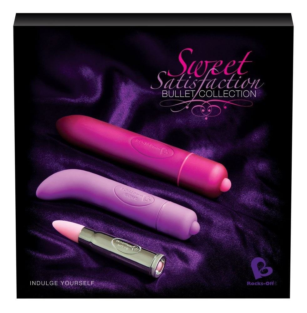 Rocks Off Sweet Satisfaction Bullet Collection Box 3 Bullet Vibrators Set - - Waterproof Vibrators