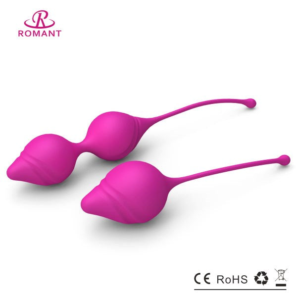Romant Yoyo Kegel Balls Purple Dual Weight Pelvic Floor Strengthening - - Love Eggs and Kegel Exercisers