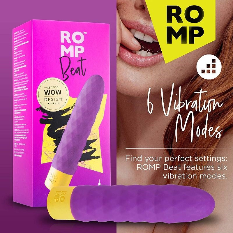 WOW Tech Romp Beat Bullet Vibrator with Textured Silicone and 6 Intensities - - Waterproof Vibrators