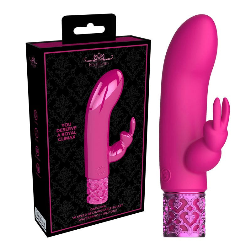Shots Toys ROYAL GEMS Dazzling Rechargeable Bullet Vibrator with Multiple - - Bullet Vibrators