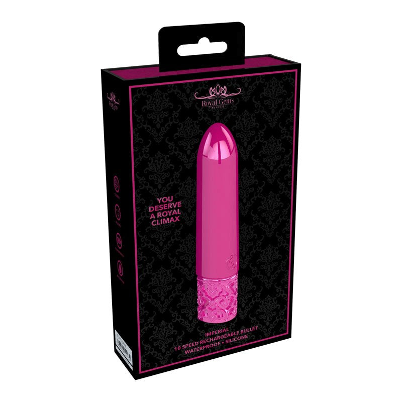 Shots Toys ROYAL GEMS Imperial Rechargeable Bullet Vibrator 10 Modes - - Bullet Vibrators