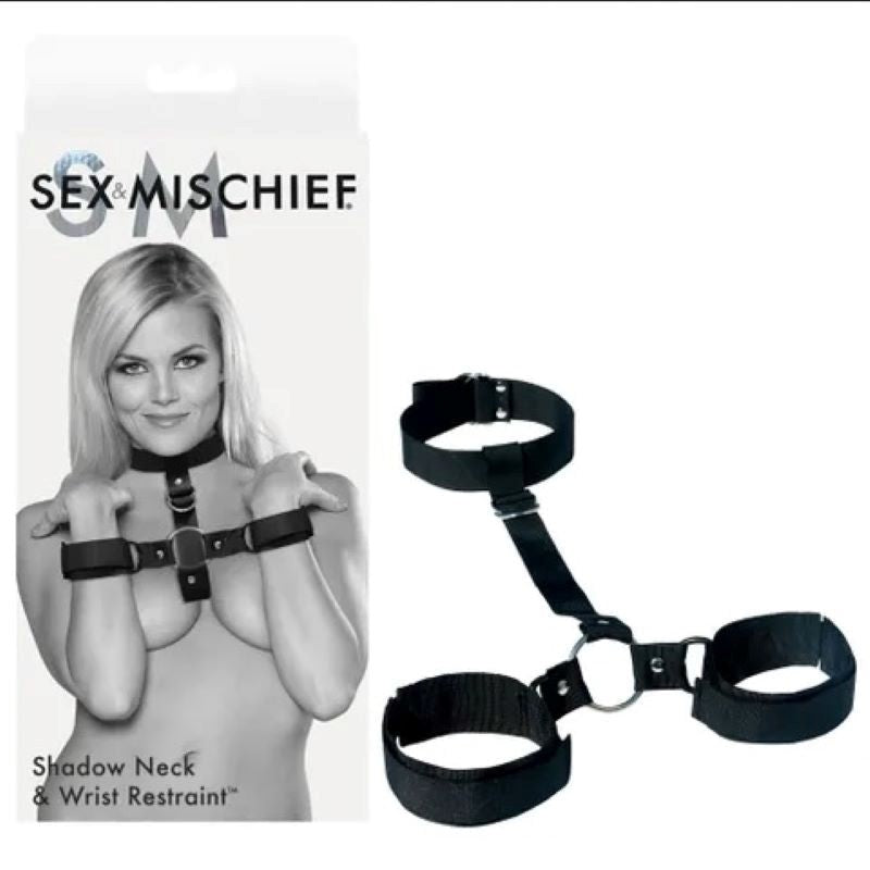 S&M Shadow Neck And Wrist Restraint Feel The Cock Vibe - - Cuffs And Restraints