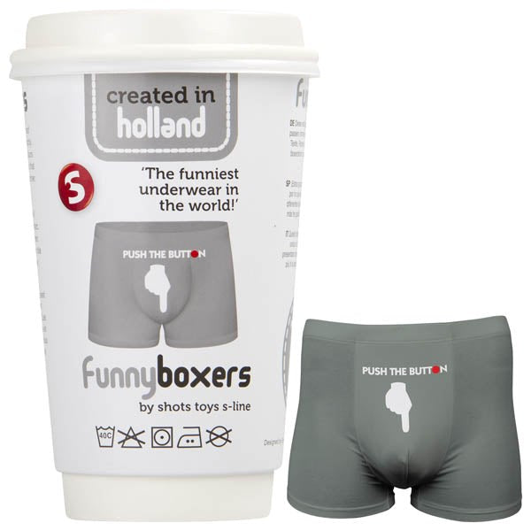 Shots Toys S Line Funny Boxers Push The Button Premium Cotton Blend Comfort - - Jocks and G-Strings