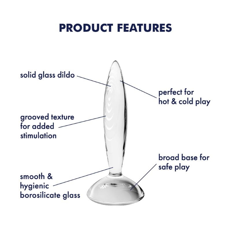 Satisfyer Sparkling Crystal Glass Butt Plug Dual Texture Temperature Play - - Glass Sex Toys