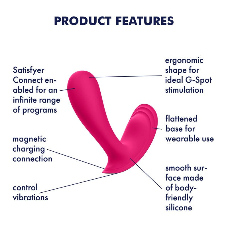Satisfyer Top Secret App Control G Spot Vibrator with Remote Features - - Remote Control Vibrators