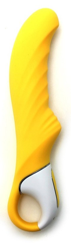 Satisfyer Yummy Sunshine 12 Functions Curved G Spot Massager Ribbed Vibrator - - G-Spot Vibrators