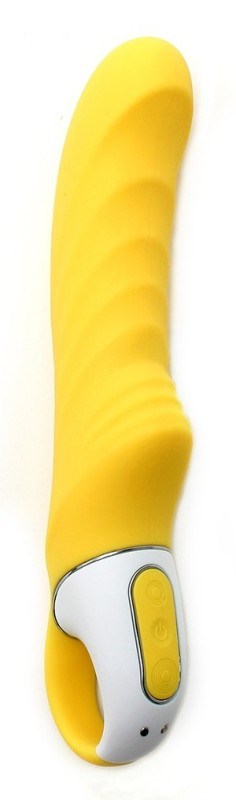 Satisfyer Yummy Sunshine 12 Functions Curved G Spot Massager Ribbed Vibrator - - G-Spot Vibrators