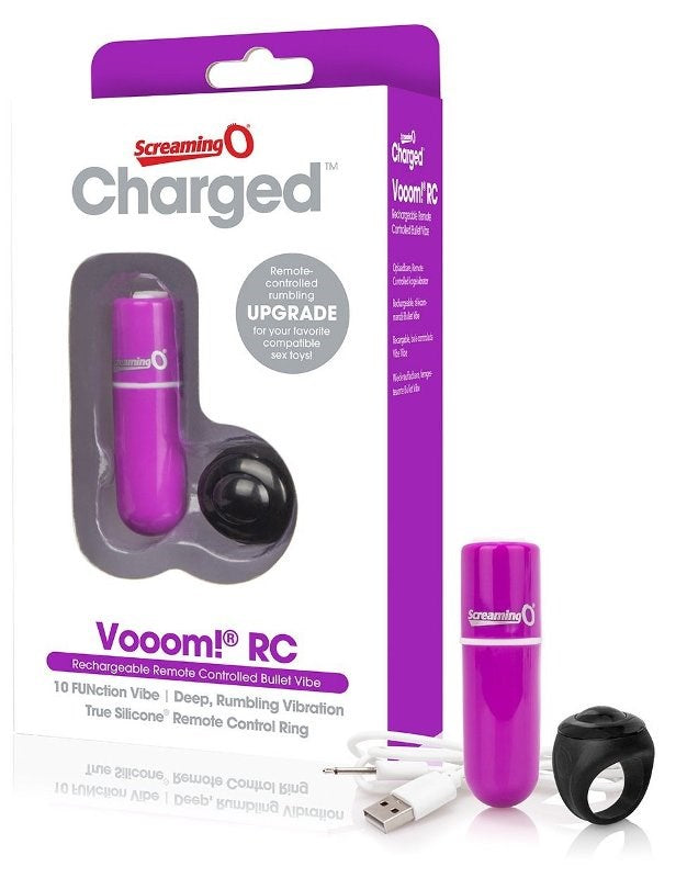 Screaming O Charged Vooom! RC Purple Remote Control Bullet Vibrator - - Personal Massagers