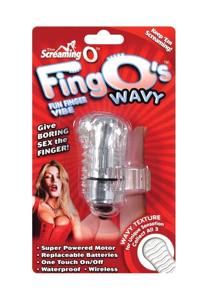 Screaming O FingOs Wavy Textured Finger Vibrator - - Finger and Tongue Vibrators