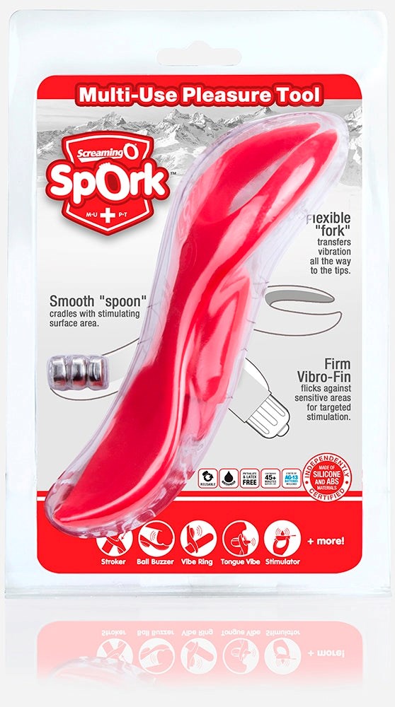 Screaming O Spork Multi Function Vibrator with Three Stimulation - - Clit Ticklers and Pulsators