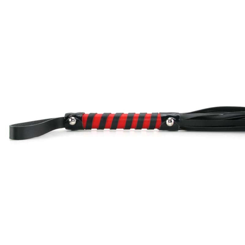 Sportsheets Striped Flogger Red Black 32 Inch BDSM Impact Play - - Whips And Crops