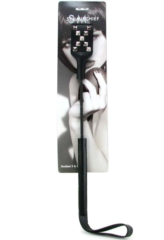Sportsheets Studded X O Bondage Crop Daring BDSM Accessory with Metal Studs - - Whips And Crops