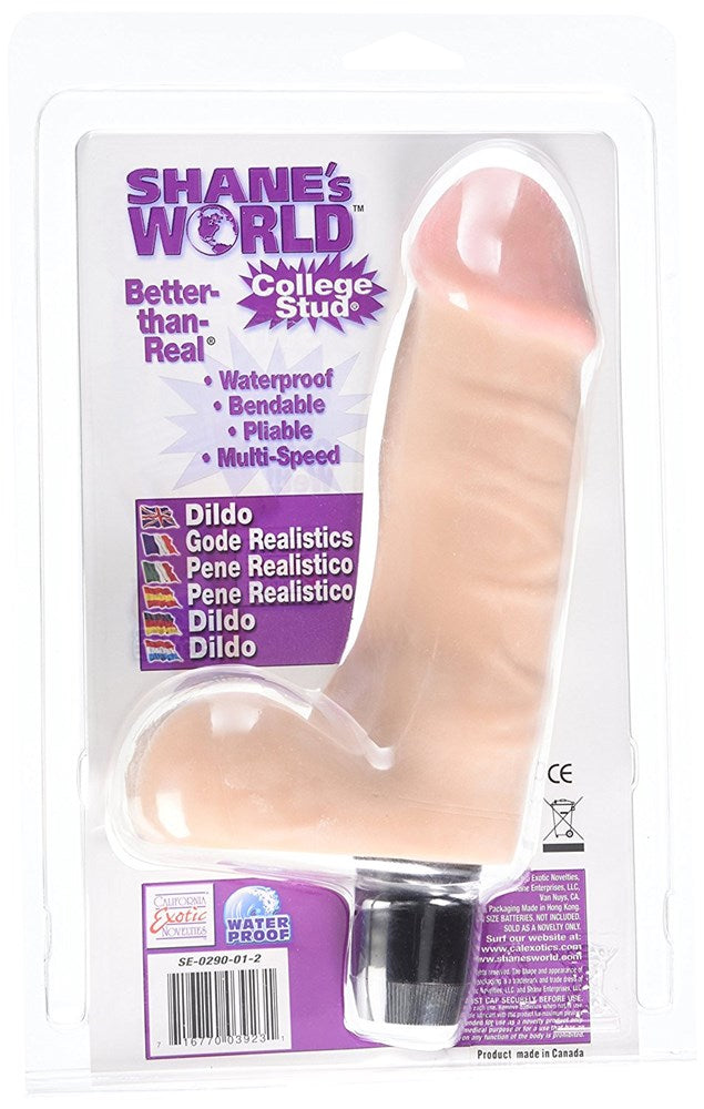 California Exotics Shanes World College Stud Vibrating Dildo - - Realistic Dildos