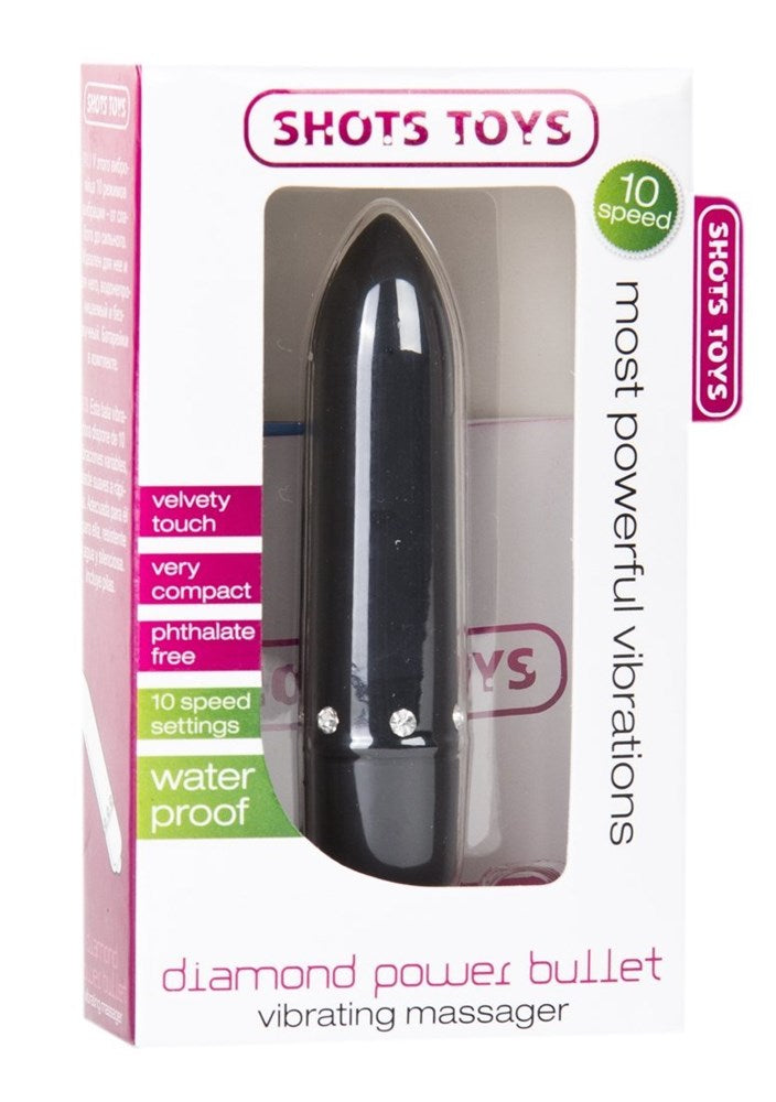 Shots Toys Diamond Power Bullet Vibrator with 10 Vibration Patterns - - Bullet Vibrators