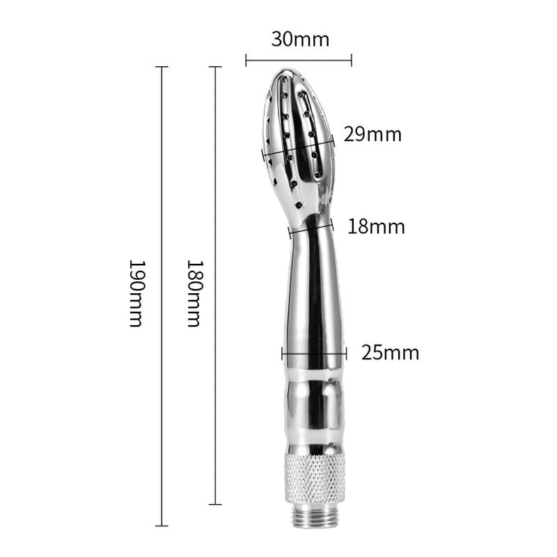 BDStyle Shower Head Anal Enema for Thorough Anal Cleansing - - Steel Sex Toys
