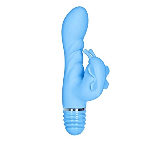 California Exotics Silicone Bendies Bendi Butterfly Blue Flexible Vibrator - - Rabbit Vibrators