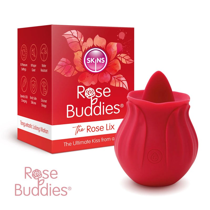 Skins Touch Skins Rose Buddies The Rose Lix Rose Shaped Clitoral Vibrator - - Finger and Tongue Vibrators