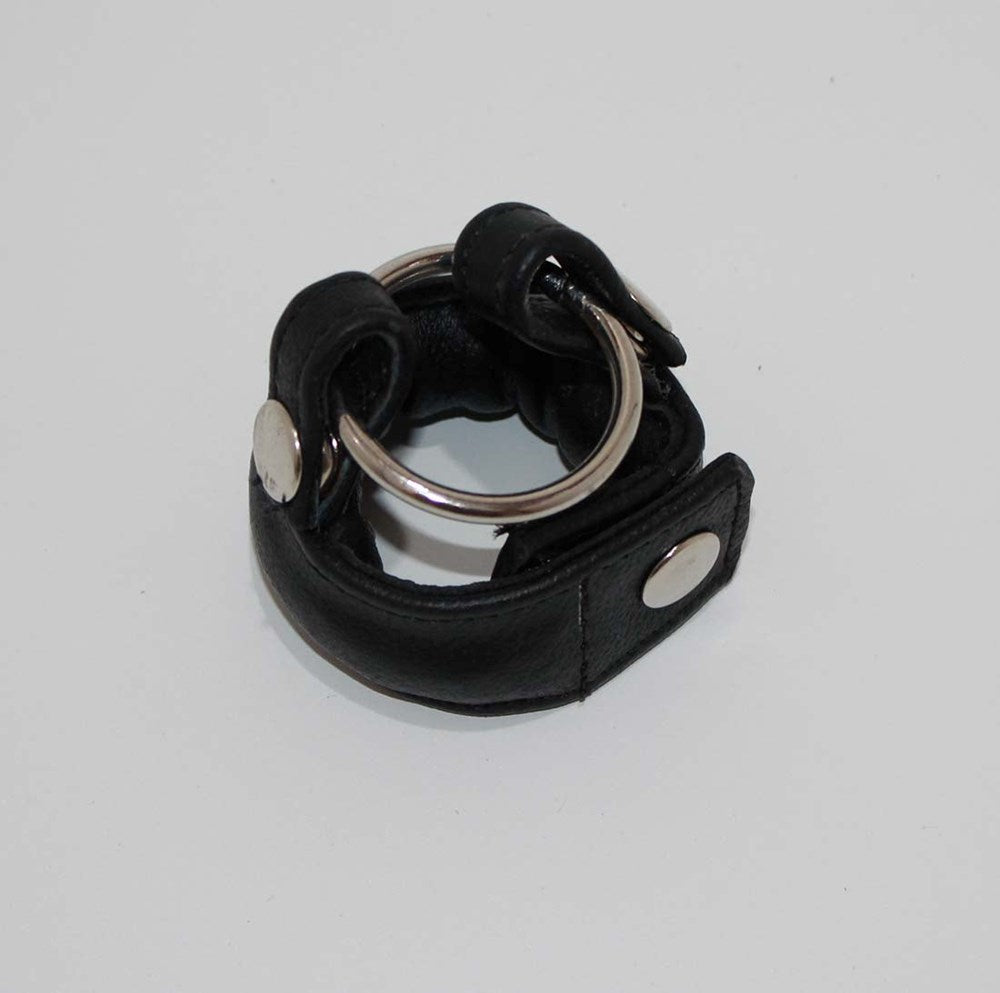Slick Weighted Cock Ring in Leather The Cock Kit Shop - - Ball And Cock Toys