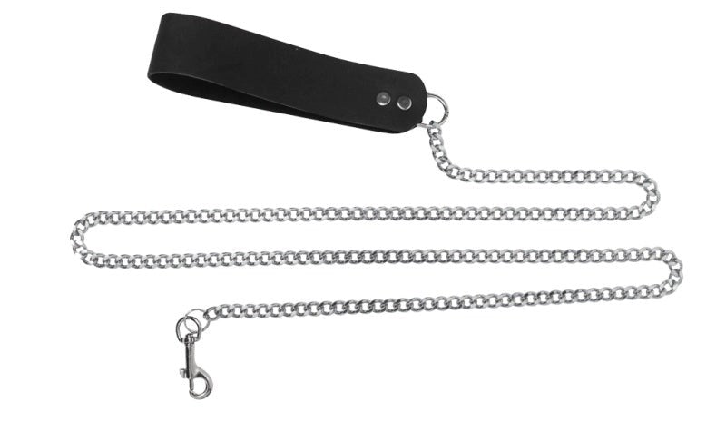 Spartacus Enterprises Chain Leash with Plain Handle Professional Restraint - - Collars and Leads