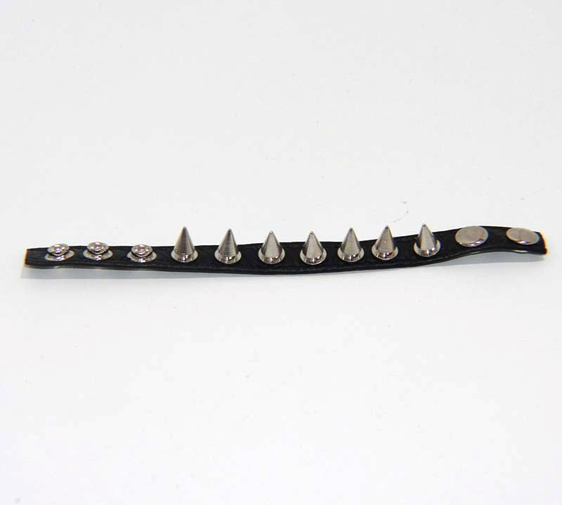 BDStyle Spiked Leather Cock Ring with Seven Metal Studs - - Cock Rings