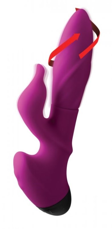 XR Brands Spiral 10x Rotating Silicone Vibe with 10 Rotation Patterns - - Rabbit Vibrators
