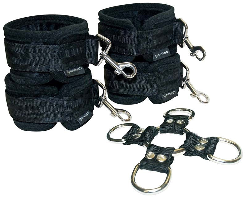 Sportsheets Hog Tie and Cuff Set Rings Worth Wearing - - Cuffs And Restraints
