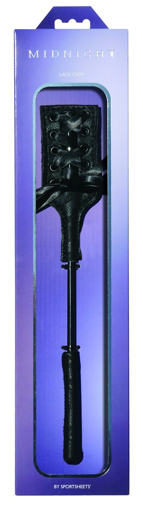 Sportsheets Midnight Lace Crop Elegant BDSM Impact Adult Toy - - Whips And Crops