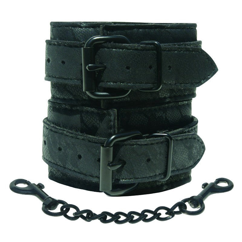 Sportsheets Midnight Lace Cuffs Premium Bondage Restraints with Lace - - Cuffs and Restraints