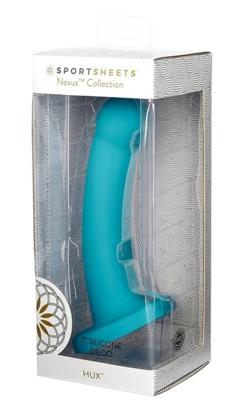 Sportsheets Nexus Hux Turquoise Silicone Dildo with Curved P/G Spot Design - - Non-Realistic Dildos