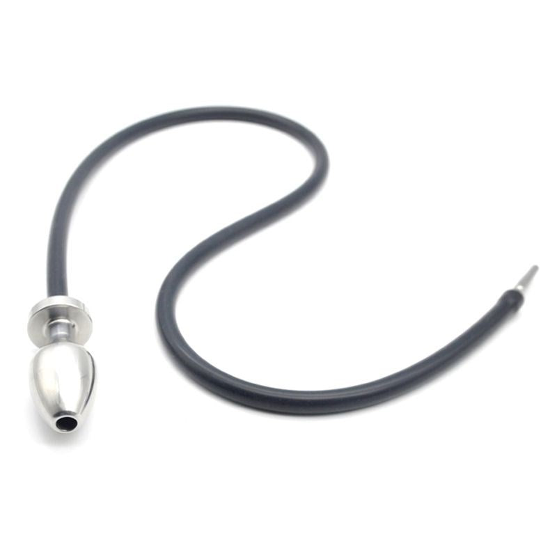 BDStyle Steel Anal Plug Enema System Dual Function Cleansing and Anal Play - - Steel Sex Toys