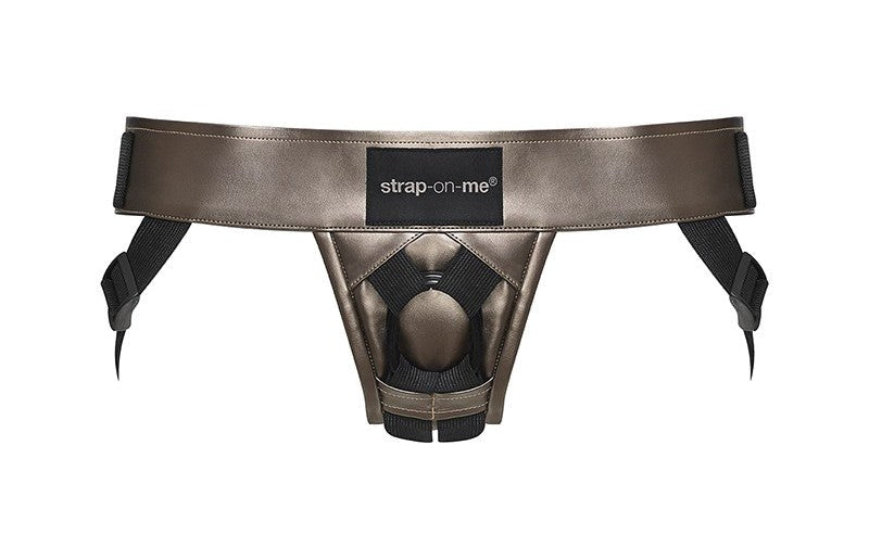 strap on me Curious Leatherette Harness Premium Strap On Support System - - Strap On Sextoys