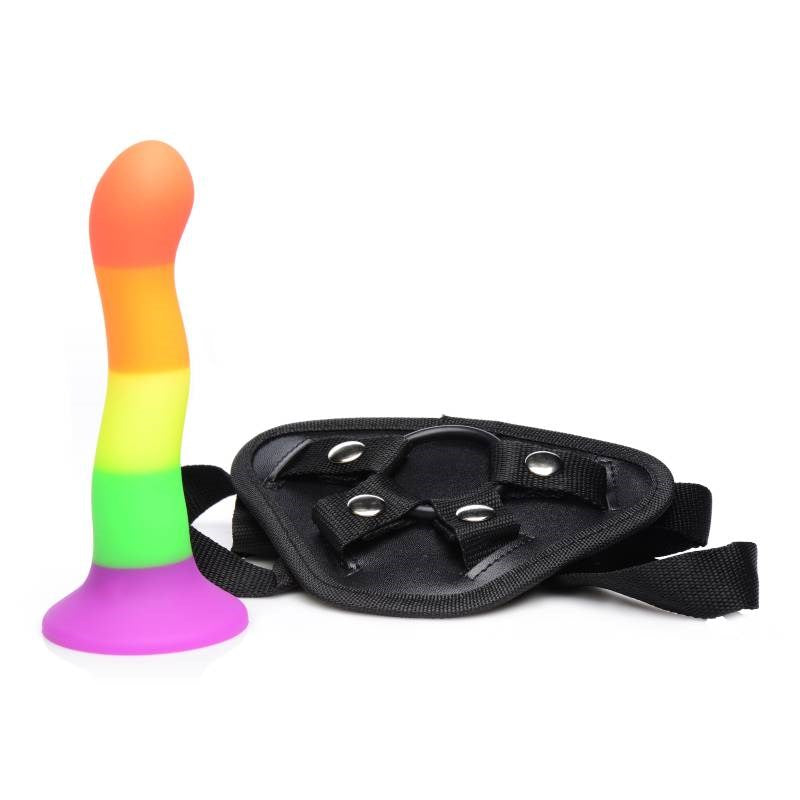 XR Brands Strap U Proud Adjustable Vibrating Pleasure Set with Bullet - - Strap On Sextoys