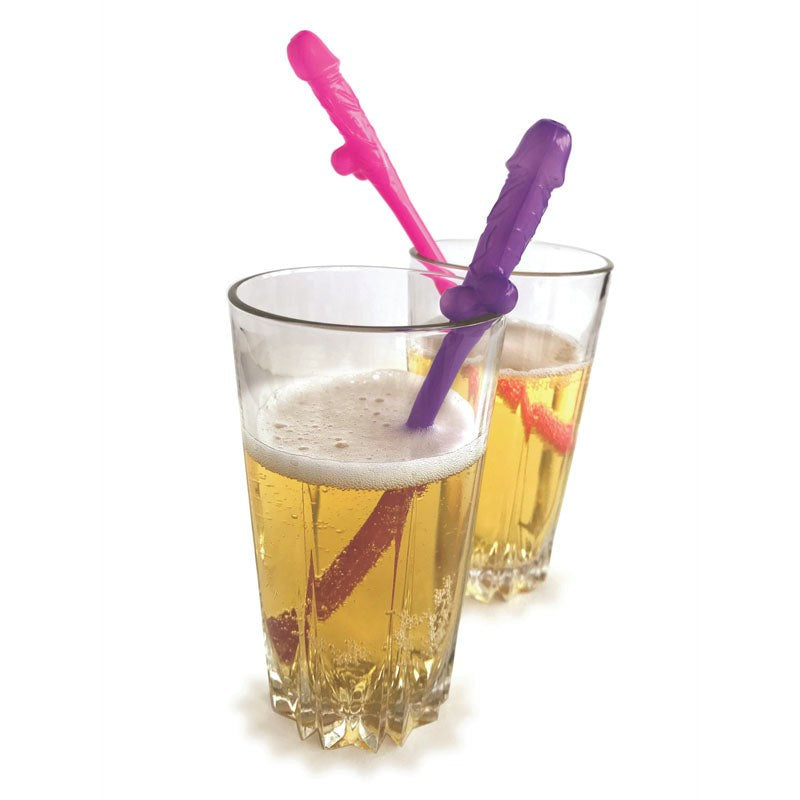 Little Genie Super Fun Penis Party Straws Reusable Adult Party Accessories - - Party Gifts and Novelties