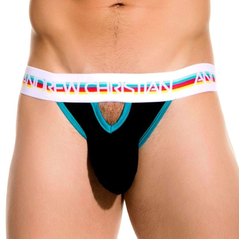 Andrew Christian Teaser Bubble Butt Jock Black Enhancing Male Underwear - - Jocks and G-Strings