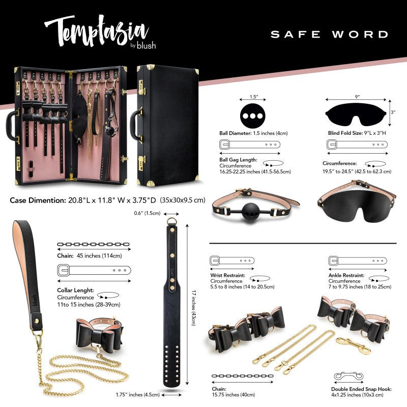 Temptasia Safe Word Bondage Kit with Suitcase - - Bondage Kits