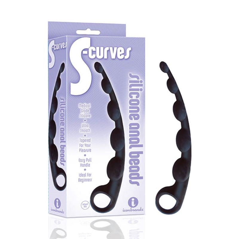 The 9's S-Curves - Silicone Anal Beads Body Safe CRings - - Anal Beads and Balls