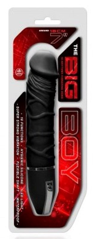 NANMA Corporation The Big Boy Silicone Vibrator with 10 Rhythms 7 Black G Spot - - Realistic Dildos