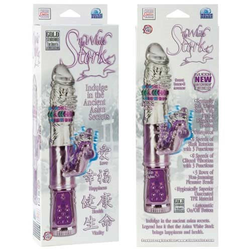 California Exotics The White Stork Vibrator Dual Stimulation Technology - - Rabbit Vibrators