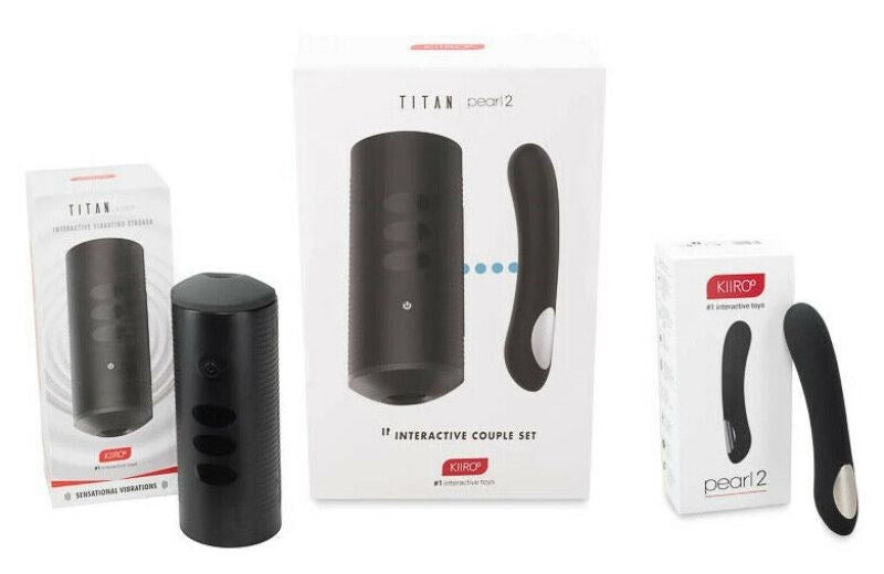 Kiiroo Titan and Pearl 2 Interactive Couple Set Real Time Sync - - Remote Control Vibrators
