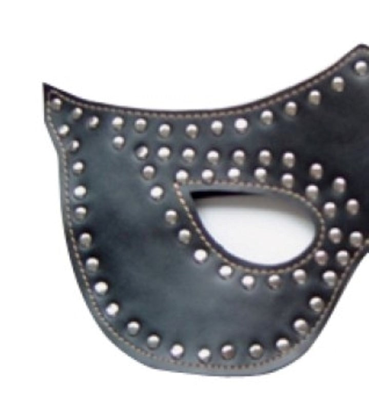 Hells Couture Turn Me On Feline Mask Studded Premium Leather Roleplay Mask - - Fancy Dress Ups