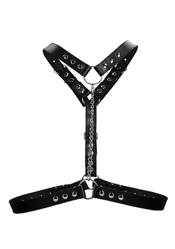 Twisted Bit Black Leather Harness Couples CRing Pick - - Cuffs And Restraints