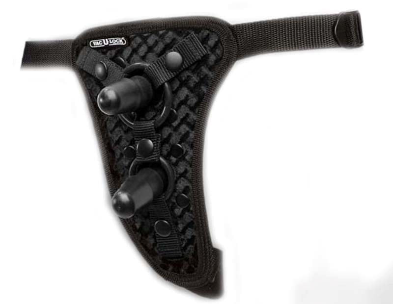 Doc Johnson Vac U Lock Double Penetration Velvet Harness with 2 Plugs - - Strap On Sextoys